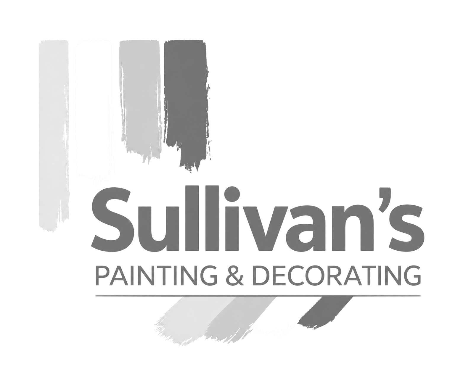 sullivans painting & decorating logo upscaled transparent light greyscale